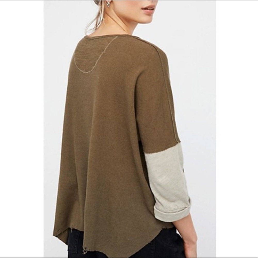NWT Free People Star Destroyed Henley Top - Picture 5 of 5